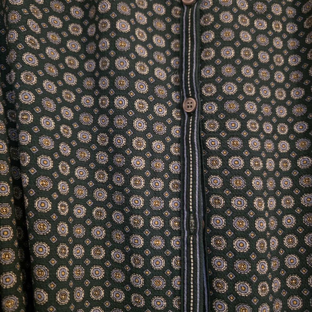 Max Studio Dark Green Geometric Long Sleeve Dress - Picture 2 of 6